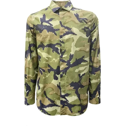 Camouflage Army Shirt , male, Sizes: L - Valentino - Modalova