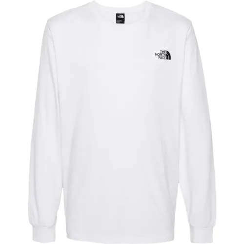 Weißes Langarm-T-Shirt mit Logo-Print , Herren, Größe: M - The North Face - Modalova