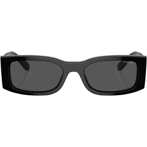 Rectangular Sunglasses with Dark Grey Lenses , unisex, Sizes: 53 MM - Vogue - Modalova