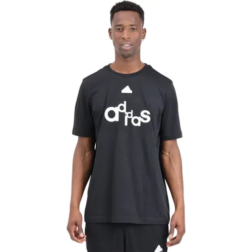 Grafikdruck Schwarzes T-Shirt , Herren, Größe: M - Adidas - Modalova