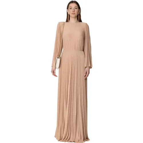 Red Carpet Pleated Lurex Dress , female, Sizes: L, M, XL - Elisabetta Franchi - Modalova