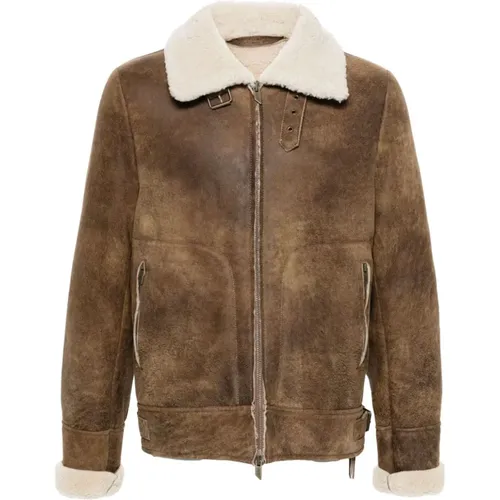 Shearling Zip Coat , male, Sizes: L, XL, 3XL - Salvatore Santoro - Modalova