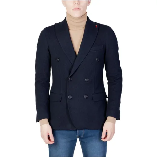 Blauer Herren Blazer mit Revers für Herbst/Winter , Herren, Größe: 3XL - Mulish - Modalova