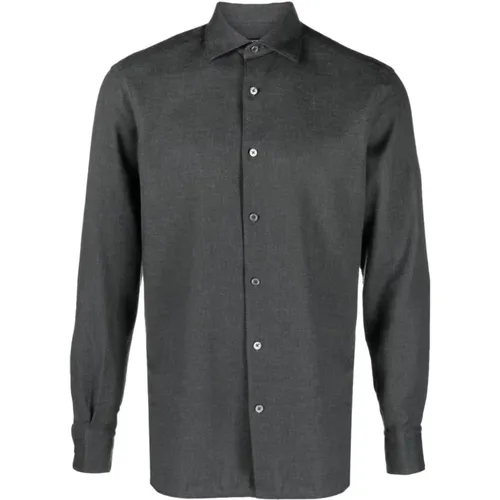 Cotton/cashmere shirt , male, Sizes: L - Ermenegildo Zegna - Modalova