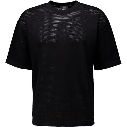 Schwarzes T-Shirt mit Offener Struktur Männer - Genti - Modalova