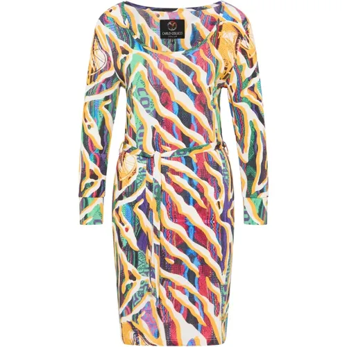 Stylish Alloverprint Dress , female, Sizes: L - carlo colucci - Modalova