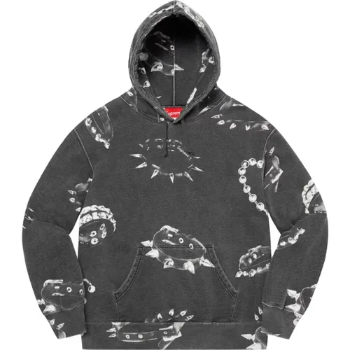 Studded Collars Hooded Sweatshirt Black - Supreme - Modalova