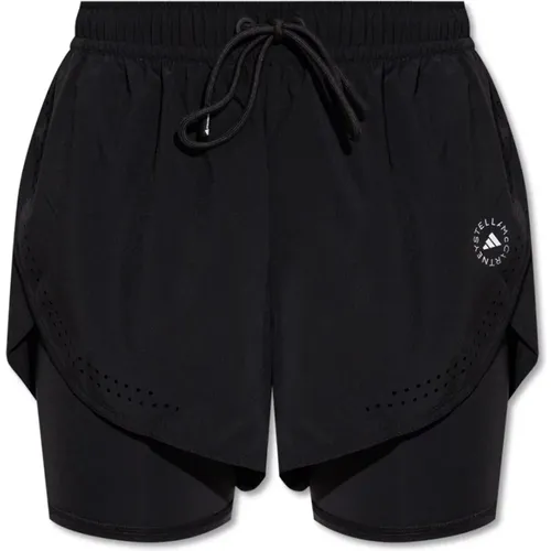 Zweilagige Shorts mit Logo , Damen, Größe: L - adidas by stella mccartney - Modalova