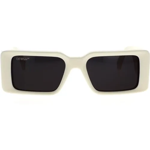 Off , Milano 10107 Rechteckige Sonnenbrille , unisex, Größe: 54 MM - Off White - Modalova
