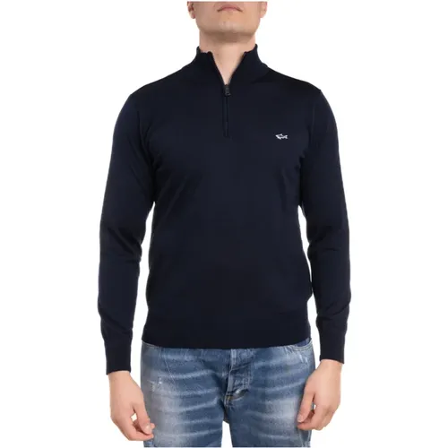 Mens Long-Sleeved Sweater with Zip , male, Sizes: 3XL, M - PAUL & SHARK - Modalova