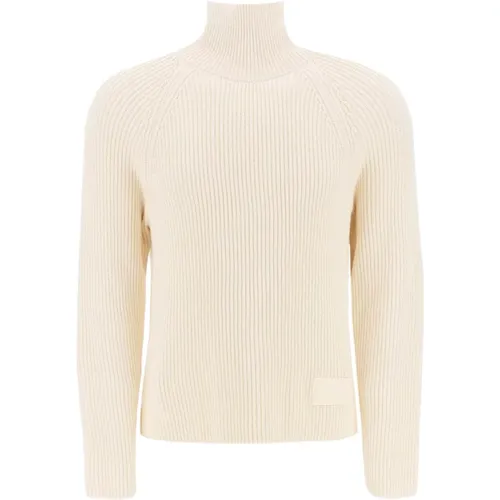 Cotton and Wool Funnel-Neck Turtleneck , male, Sizes: M, S, XS, L - Ami Paris - Modalova