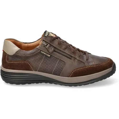 Brauner Schnürsneaker für Herren,Grauer Schnürsneaker für Herren - mephisto - Modalova