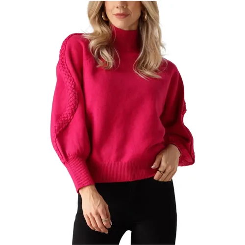 Rosa High Neck Strickpullover , Damen, Größe: S - Minus - Modalova