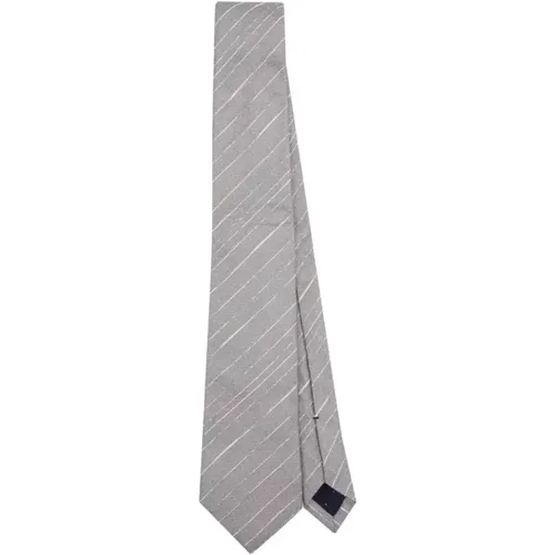 Silber Streifen Crepe Herren Krawatte , Herren, Größe: ONE Size - PS By Paul Smith - Modalova