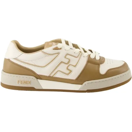 Lace-up Sneakers Bicolor Leather Embossed , male, Sizes: 7 UK, 11 UK, 10 UK, 9 UK, 6 UK - Fendi - Modalova