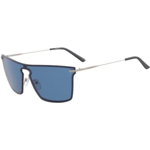 Blue Lens /Silver Frame Sunglasses , unisex, Sizes: 64 MM - Calvin Klein - Modalova