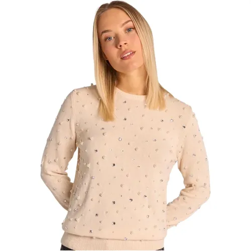 Pullover mit Perlen , Damen, Größe: M - Alma en Pena - Modalova