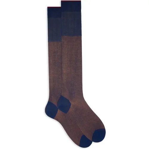 Blaue Königliche Baumwollsocken mit Iridescent Motif , Herren, Größe: M - Gallo - Modalova