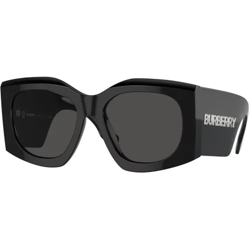 Elegante Klassische Sonnenbrille Schwarz , Damen, Größe: 55 MM - Burberry - Modalova