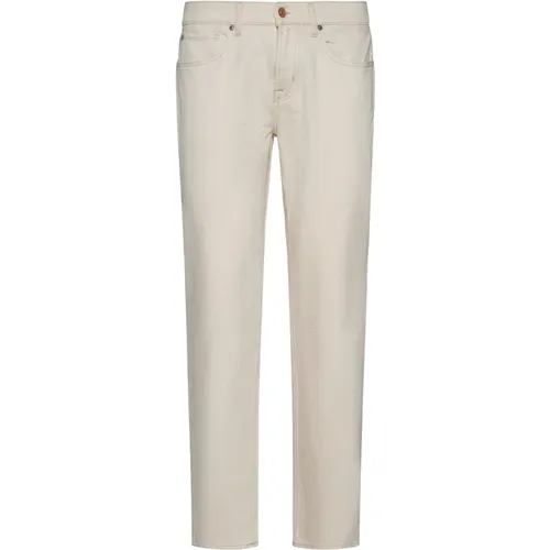 Weiße Jeans Neutraler Stil , Herren, Größe: W30 - 7 For All Mankind - Modalova