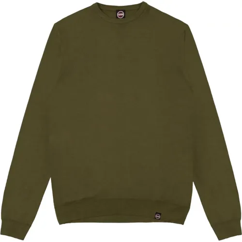 Grüner Woll-Crewneck-Pullover , Herren, Größe: L - Colmar - Modalova