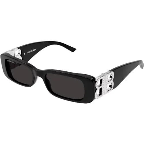 Rechteckige Sonnenbrille mit Swarovski-Kristallen , unisex, Größe: S - Balenciaga - Modalova