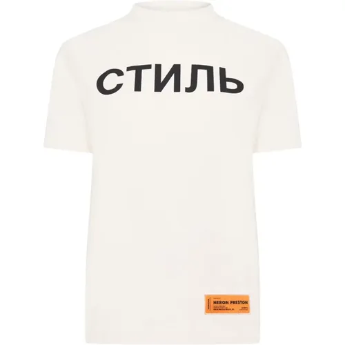 Ctnmb Logo T-Shirt Weiß/Schwarz Kurzarm - Heron Preston - Modalova