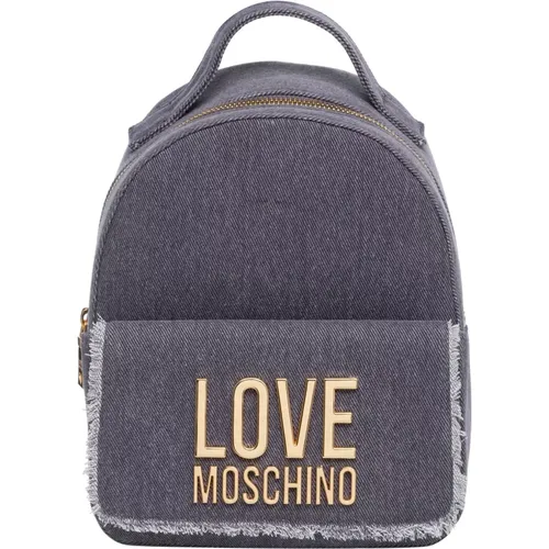 Logo Backpack with Zip Closure , female, Sizes: ONE SIZE - Love Moschino - Modalova