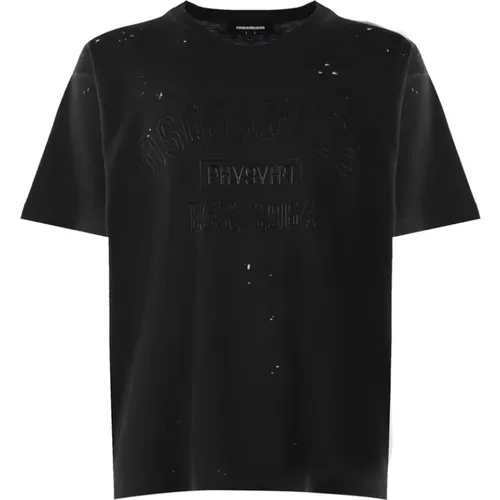 Stilvolles Schwarzes T-Shirt mit Logo-Detail - Dsquared2 - Modalova