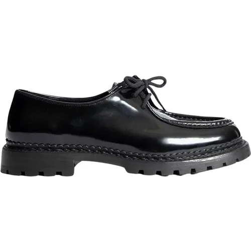Schwarze Leder Loafer Schuhe - Saint Laurent - Modalova