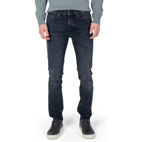Blaue Baumwollmischung Jeans mit Reißverschluss - Hugo Boss - Modalova