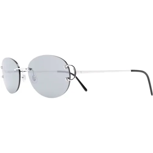 Silberne Sonnenbrille mit Zubehör - Cartier - Modalova