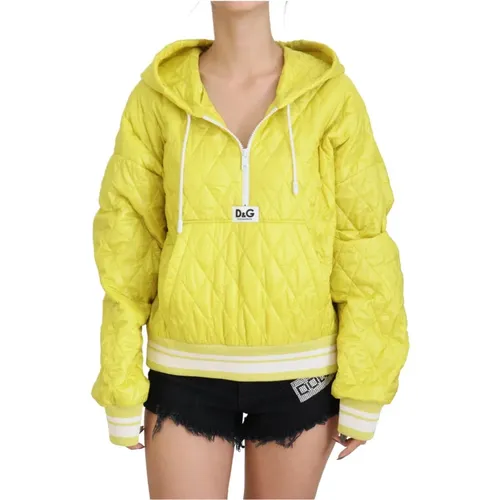 Quilted Hooded Jacket , female, Sizes: XS - Dolce & Gabbana - Modalova