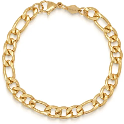 Men's Gold Figaro Bracelet in 6mm , male, Sizes: L, M - Nialaya - Modalova