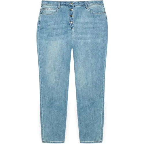 Gerade geschnittene Jeans mit Schmuckknöpfen , Damen, Größe: 3XL - Fiorella Rubino - Modalova