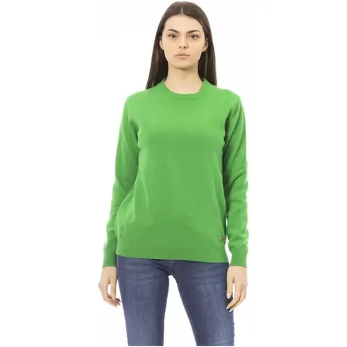 Luxuriöser Smaragd Eleganz Woll-Kaschmir Pullover , Damen, Größe: M - Baldinini - Modalova