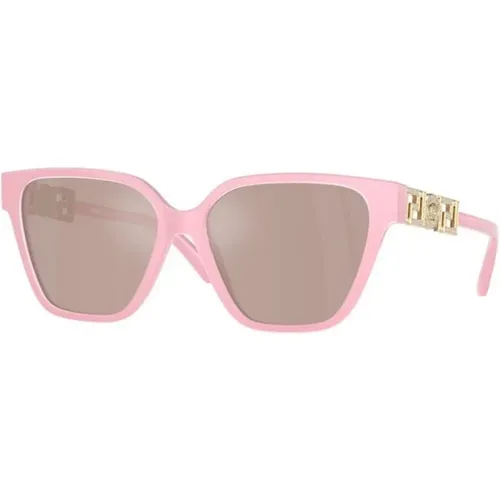 Rosa Mirror Sonnenbrille , Damen, Größe: 56 MM - Versace - Modalova