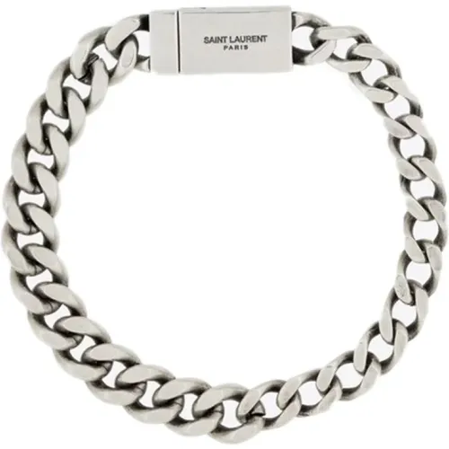 Silber Magnetischer Verschluss Metallplakette - Saint Laurent - Modalova