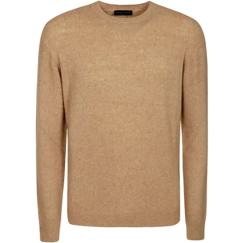 Hand-Dyed Knit Roundneck Sweater , male, Sizes: M, 2XL, L - Roberto Collina - Modalova