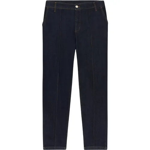 Blaue Skinny Jeans , Damen, Größe: L - Oltre - Modalova