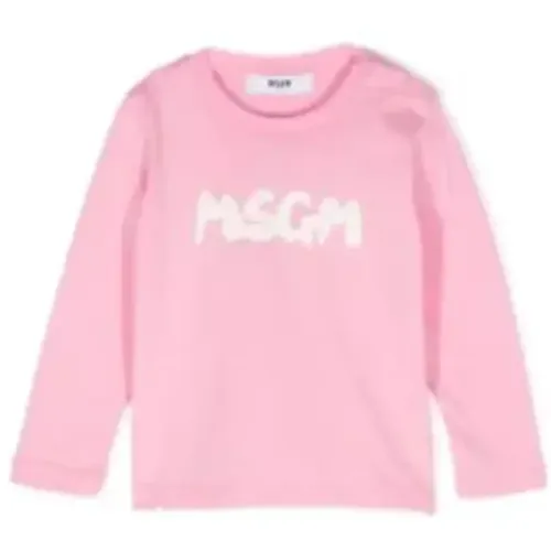 Kinder Pink Langarm T-shirt MSGM - MSGM - Modalova