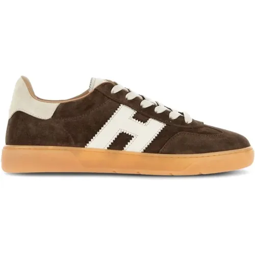 Suede Leather Sneakers Round Toe , male, Sizes: 6 1/2 UK, 5 1/2 UK, 9 1/2 UK, 5 UK, 9 UK, 10 UK, 7 1/2 UK, 8 UK, 6 UK, 11 UK, 7 UK, 8 1/2 UK - Hogan - Modalova