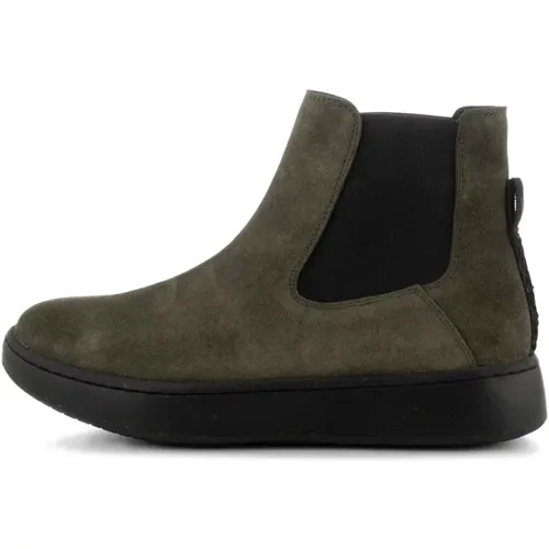 Wildleder Slip-On Stiefel mit Fischleder Details , Damen, Größe: 40 EU - Woden - Modalova