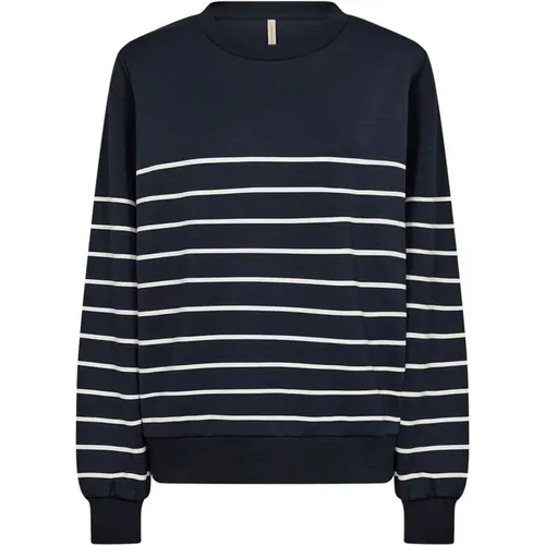 Gestreifter Pullover Marine Sportlicher Look , Damen, Größe: S - Soyaconcept - Modalova