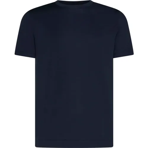 Blaues Baumwoll-T-Shirt Kurzarm , Herren, Größe: 3XL - Malo - Modalova