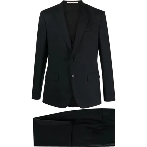 Slim Fit Wool Suit with 2 Buttons , male, Sizes: L - Hugo Boss - Modalova
