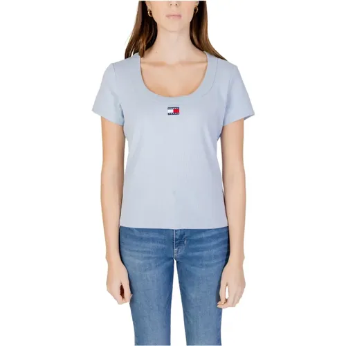 Light Plain Short Sleeve T-shirt , female, Sizes: XS, S, L, XL, M - Tommy Jeans - Modalova