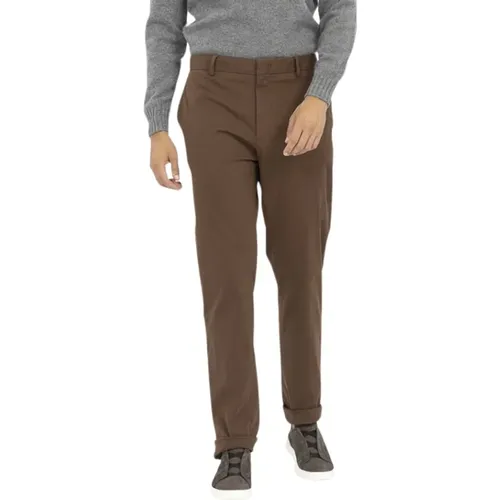 Cotton Sport Pants with Zipper and Button Closure , male, Sizes: L, XL, 2XL, 3XL - Ermenegildo Zegna - Modalova