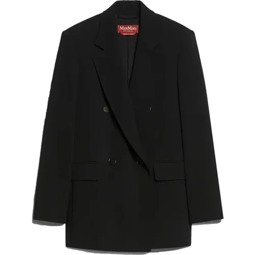 Schwarzer Zweireihiger Cady-Blazer , Damen, Größe: S - Max Mara Studio - Modalova