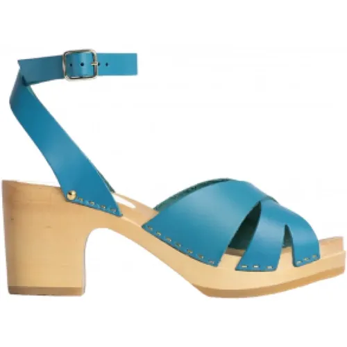 Glamouröse Ledersandalen mit Holzsohlen , Damen, Größe: 36 EU - Youyou - Modalova